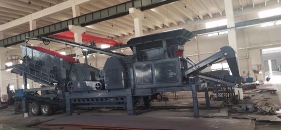 移動型石灰岩インパクトクラッシャーマシン 100 T/H オーダーメイド要求 ストロークサイズ 50-100mm